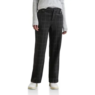 STREET ONE Damen A378388 Karierte Straight Leg Hose,Mehrfarbig,44