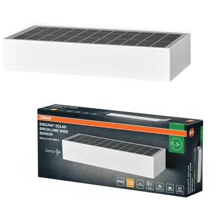 Osram ENDURA STYLE BRICKLUME Sensor, Solarleuchte, 6W, 850lm, weiß, indirekte Beleuchtung, Bewegungsmelder, Tageslichtsensor, IP65 Schutzklasse, 3.000K Farbtemperatur, warmweiße Lichtfarbe