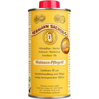 Hermann Sachse Walnuss-Pflegeöl 250 ml – natürliches Holzöl für Möbel & Tische – Holzpflege für Eiche, Nussbaum, Buche & Kiefer – pflegt & schützt – Reichweite ca. 2–4 m2