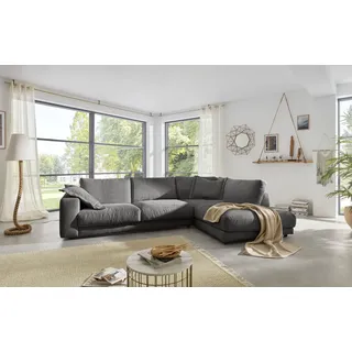 Home Affaire Eckcouch Cord 2-Sitzer Dunkelgrau