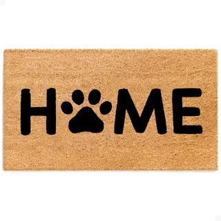 THEODORE MAGNUS Fußmatte aus natürlicher Kokosfaser mit Rutschfester Unterseite - 17 x 30 - Outdoor/Indoor - Hund Fußmatte - Natur - Home - COIR-1730-15-172