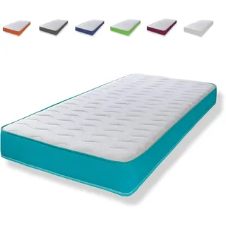 eXtreme comfort ltd The Short Cooltouch Essentials Matratze mit Wellenmuster, 18 cm tief, 70 x 150 cm, Blaugrün