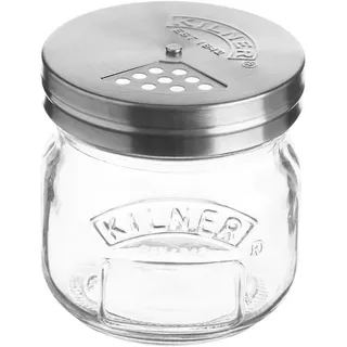 Kilner Streu-Glas mit Drehverschluss | 250 ml | Aufbewahrungsglas mit Deckel für dosiertes Streuen beim Kochen oder Backen | 4 Einstellungen | 8 cm x 8 cm x 8,2 cm | Vorratsbehälter mit Deckel