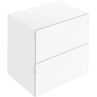 KEUCO EDITION 11 ART Sideboard, 2 Frontauszüge, 800x700x490mm, mit LED-Beleuchtung, 32542310801, Korpus/Front: Weiß Lack Seidenmatt / Weiß Glas satiniert