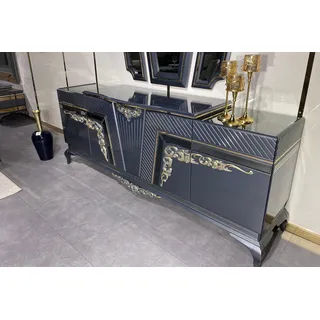 Sideboard Moderne Kommode Anrichte Schrank mit 3 Spiegel Stauraum Barock - Grau