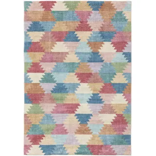 Kunstloft Teppich Mara Multicolor/Pink 200x300 cm , Multicolor, Pink , Textil , Abstrakt , Rechteckig , 200x1 cm , Gots , waschbar , Teppiche und Böden, Teppiche