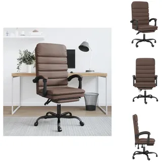 vidaXL Bürostuhl mit Massagefunktion Braun Kunstleder - Bürostühle - Braun