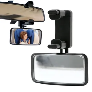 FENGCHUANG Spiegel Auto Baby 360° Schwenkbar Rücksitzspiegel, Rückspiegel Baby Auto mit Gefederten Clips, Bruchsicherer Babyspiegel
