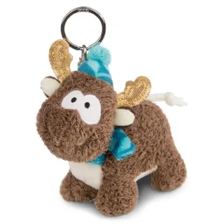 NICI 44101 - Plüschanhänger - Rentier Reny Heart (10cm) Schlüsselanhänger Keychain - Braun