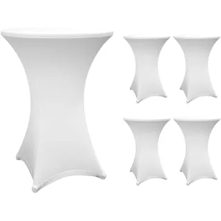 Lumaland 5X hochwertige Stehtischhusse 80-85 cm, ÖKO-TEX® Zertifikat | Stretch Tisch-Überzug schnelltrocknend, Husse mit Verstärkung im Fußbereich | Waschbar, pflegeleicht & langlebig