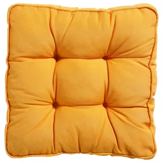 Sitzkissen , Gelb , Textil , Füllung: Schaumstoff , 47x6x47 cm , pflegeleicht, hochwertige Qualität, formstabil, langlebig , Heimtextilien, Wohntextilien, Sitzkissen