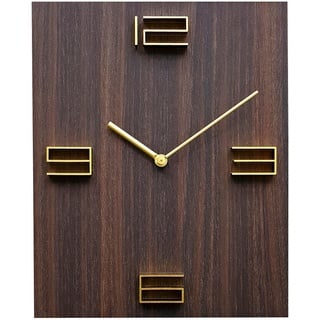 Xxxl Wanduhr , Braun , Holz , 30x40 cm , RoHS, Ce , 3D-Zahlen , Dekoration, Uhren, Wanduhren