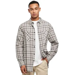 Urban Classics Oversized Check Langarmhemd - Grey / Black - L