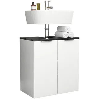VCM Waschbeckenunterschrank 60 x 56 x 34 cm Schwarz/Weiß