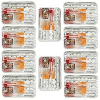 quickpack Grillschalen 10 x 3 Stück Alu schale 34x22,5cm Grillzubehör eckig