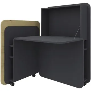 FM Helmets fm FLATup Sekretär graphit/ wildeiche rechteckig, schwarz 107,0 x 41,5 - 91,0 cm