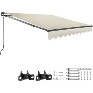 Tectake tectake® Gelenkarmmarkise Ornella verschiedene Größen inkl. Wandhalterung