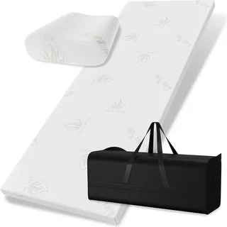 eloneo Bestschlaf Reisetopper mit Tasche und Kissen, 90x200x3,5cm