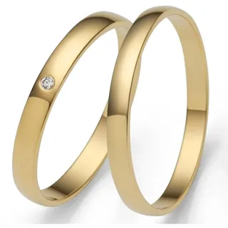 Trauring FIRETTI "Schmuck Geschenk Gold Hochzeit Ehering Trauring "LIEBE" Gr. 62, gold (gelbgoldfarben), Fingerringe, Damen, 62, 0,01 SI = kleine Einschlüsse mit Brillant, Gelbgold 585, 2,5mm, Trauring, Made in Germany, wahlweise mit oder ohne Brillant