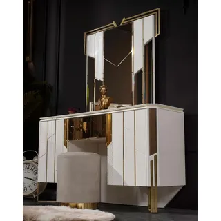 Weiß Schminktisch Spiegel Frisiertisch Schminkkonsole Konsolentisch - Weiß