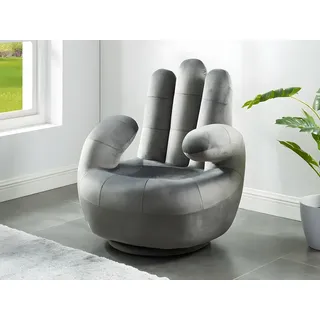vente-unique Vente-unique-Fingersessel drehbar - Samt - Anthrazit - CATCHY