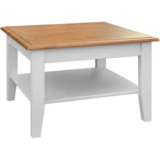 Edler Landhaus Klassischer Couchtisch Beistelltisch Sofa Wohnzimmer Tisch Holz - Weiß