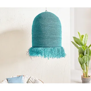 DELIFE Lampenschirm Kubu-Kubu Ø 100x120 cm Türkis aus Wasserhyazinthe - Türkis, Blau