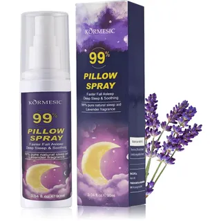 Lavendelspray Kissenspray mit Bio-Lavendelöl,90 ml Lavendel Kissenspray zum Einschlafen,Lavendelöl Spray für Entspannung Ruhe Besseren Schlaf Raumduft Beruhigend