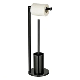 Freistehender Toilettenpapierhalter Edelstahl mit Bürste | WC-Garnitur aus Edelstahl mit Ablage,Ohne Bohren, für 3 Ersatzrollen, Modernes Design, ideal für jedes Bad