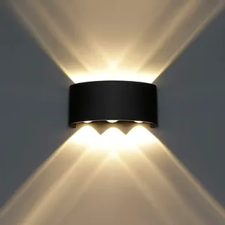 6W Modern Wandlampe LED Wandleuchte Up Down Wandbeleuchtung LED Innen Außen