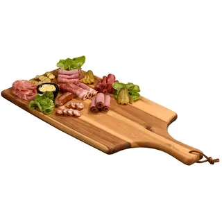 KESPER® Schneidebrett FSC®-zertifiziert, Lederband zum Aufhängen, beige