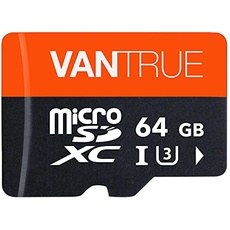 VANTRUE 64GB microSD Speicherkarte, UHS-I U3 4K, inkl. Adapter, Kompatibel mit Dashcam, Smartphone, Tablet, Action Camera und Überwachung Kamera (64G)