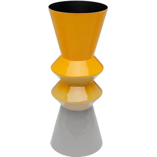 Kare Design Vase RICI Swing, Gelb, 35cm Höhe, Blumenvase, Dekorationsvase, Gefäß für Blumen, Tischvase, Wohnzimmer