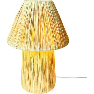 Boho Deko Tischlampe Nachttischlampe Morjan Beige - Beige