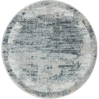 my home Teppich »Hamsa« rund 9 mm Höhe dezenter Glanz, Schrumpf-Garn-Effekt, im Vintage-Look, dichte Qualität, blau