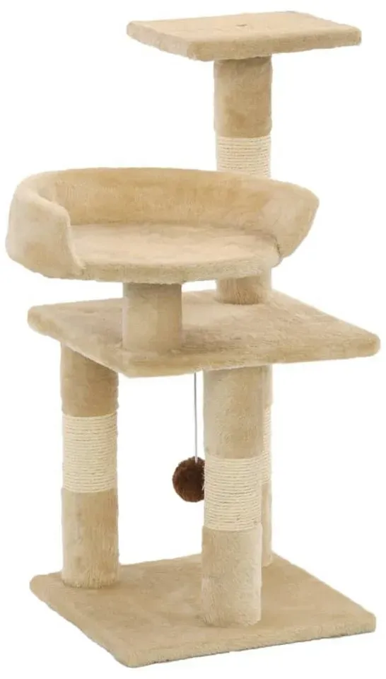 Bild von Katzen-Kratzbaum mit Sisal-Kratzsäulen 65 cm Beige