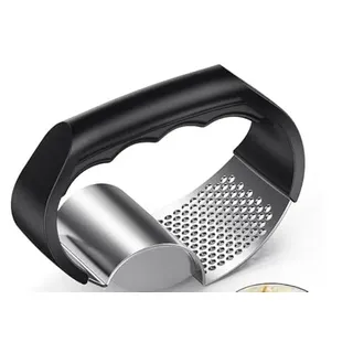 elzle Knoblauchpresse Wippe Edelstahl Knoblauchwippe, 2-in-1 Knoblauchschneider Knoblauch Wiege Garlic Press Rocker Küchenhelfer, Klein Knoblauch Reibe für müheloses Zerkleinern