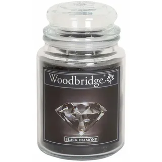 Woodbridge Duftkerze , Schwarz , Naturmaterialen, Glas, Textil , 17 cm , Dekoration, Kerzen & Kerzenhalter, Duftkerzen