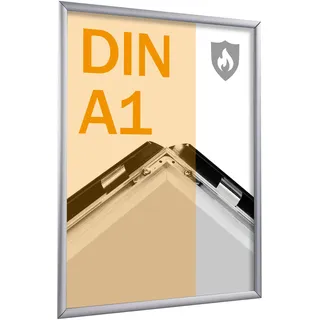 Brandschutzrahmen A1 mit PET Deckelblatt  | silber, Aluminium