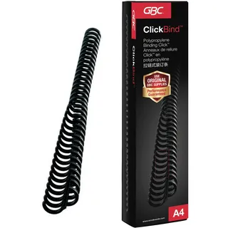 GBC ClickBind Binderücken, 8 mm, schwarz, 50