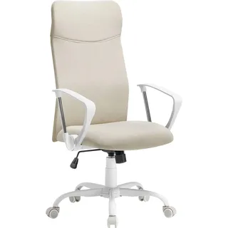 Songmics Schreibtischstuhl Kime Höhenverstellbar Neigbar Beige
