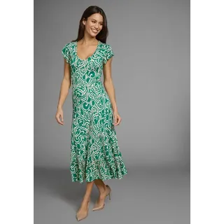 LAURA SCOTT Sommerkleid Grün-Sand-gemustert 36