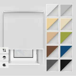 Estika Thermo rollos mit Bohren 95x220 cm Farbe: Weiß, Verdunklungsrollo Deckenmontage und Wandmontage, Thermorollo hitzeschutz, Jalousien Fenster
