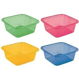 Curver Square Bowl 11L /Transparent Pink - 3Pcs Transparent Blau -4Pcs Transpare