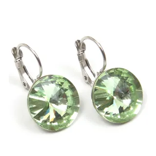 FIRETTI Paar Ohrhänger »leuchtend, bunt, rund« Made in Germany - mit Glasstein 66192404-0 metallfarben-grün + grün