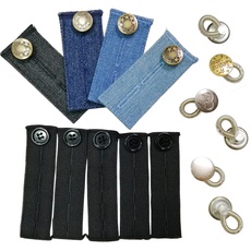 Anyasen 15 Stück bunderweiterung knopfverlängerung für hosen Pants Extender Einstellbare Elastische Hosen Taille Verlängerungen für Hosenbund Gummiband für Hose Hosenerweiterung für Jeans Schwangere