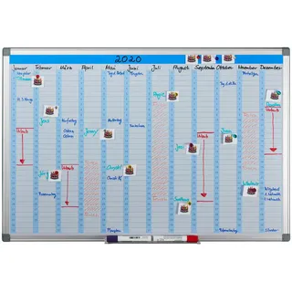 Relaxdays Whiteboard Planer , Weiß , Metall , 90x60x5 cm , Bilder & Rahmen, Pinnwände & Magnettafeln