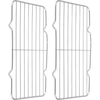 QUARKZMAN 2 Stück Rechteckiges Rost 26cm x 16cm Edelstahl Silber | Draht Kuchengitter Grillrost Kreuzdraht Barbecue Grill, Zum Kochen Braten Grillieren Trocknen Backofen