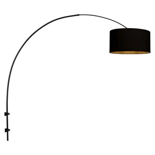 Steinhauer - wandleuchte - Sparkled Light - schwarz - leinen metall - E27 - 3967ZW - Schwarz