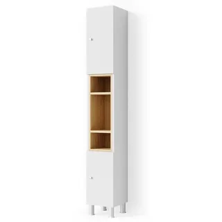 Vicco Aquis Hochschrank 30 x 200 cm Weiß Holz